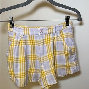 RVCA Yellow and White Striped Shorts